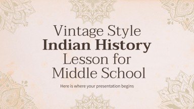 Leçon d'histoire indienne de style vintage pour le collège Modèles de présentation