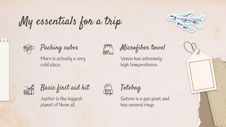 Cream Paper Scrapbook - South Korea Travel Planning presentation template 